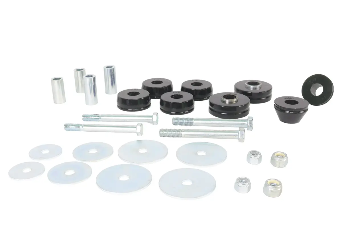 Whiteline Body Mount Bushing Kit For Pickup Trucks - Fits 1963-1966 Chevrolet C10 - High-Quality Polyurethane (Black Finish) 1