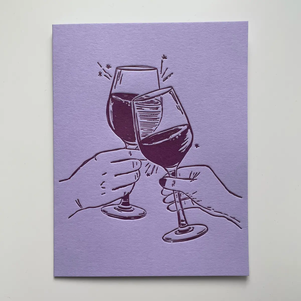 "Wine Glass Cheers" Greeting Card 1