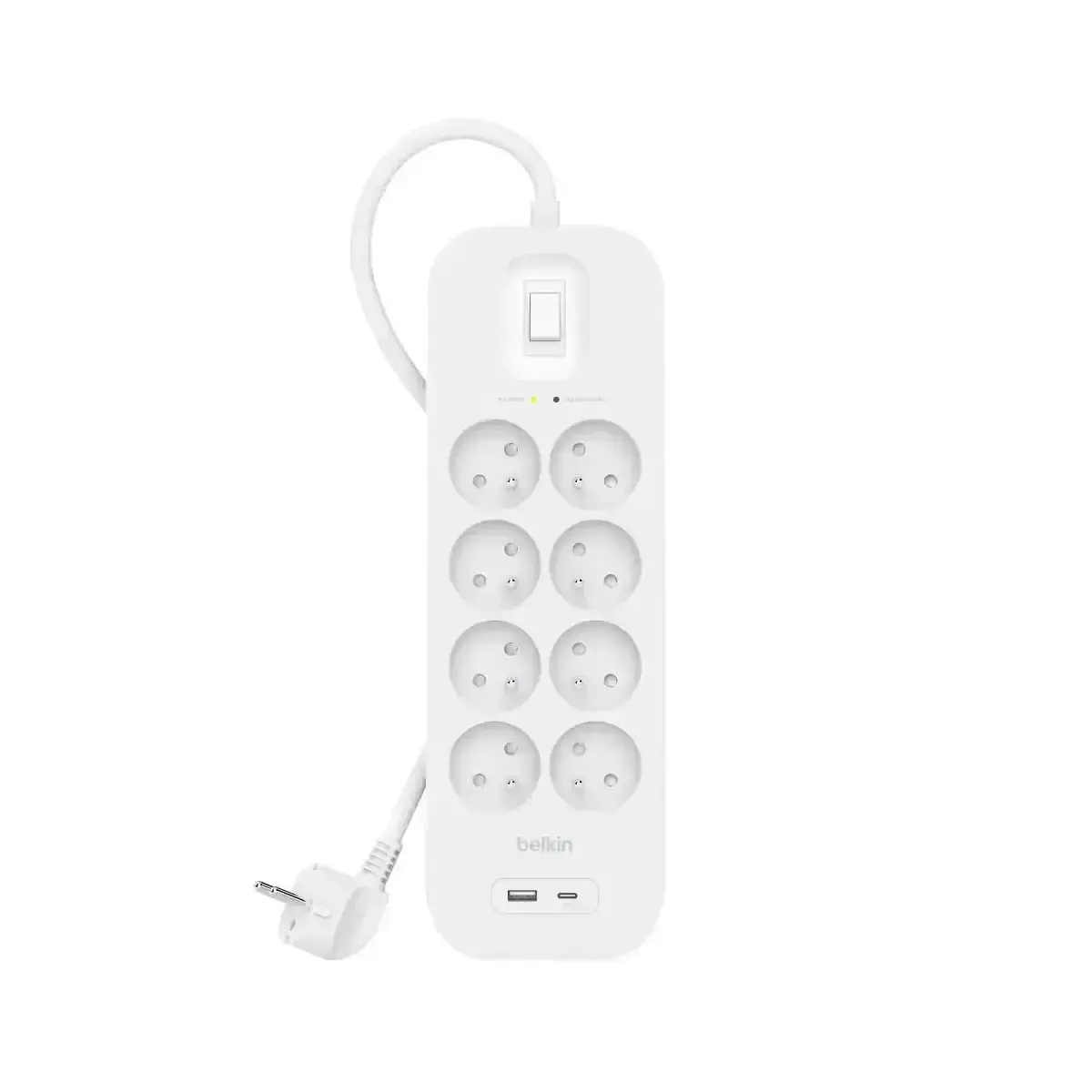 Belkin - Listwa Zasilająca, 8-Portowa + 1Xusb-A 1Xusb-C 900J 1