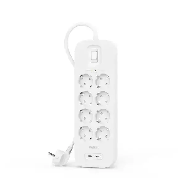 Belkin - Listwa Zasilająca, 8-Portowa + 2Xusb-C 900J, Schuko 1