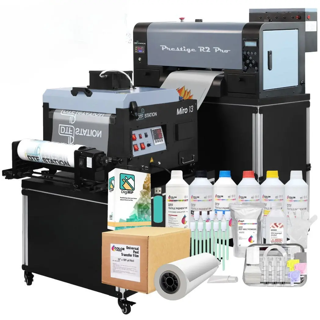 $255/Month - New Prestige 13" R2 Pro (With 2 Stands + Supply Pkg) A3 Dtf Printer Shaker Bundle 110V 13" Media Roll (Dual Epson I1600 Print Heads) Digirip Software And Miro 13 Max Dtf Powder Shaker 1