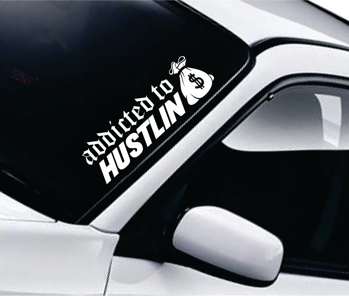 Addicted To Hustlin V2 Car Decal Truck Window Windshield Banner Jdm Sticker Vinyl 1