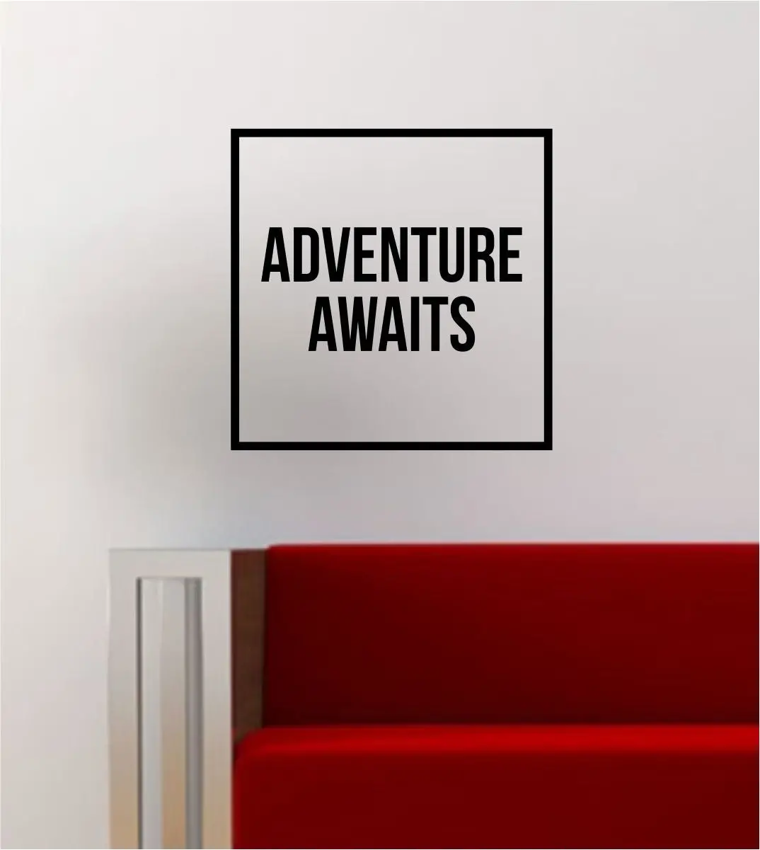 Adventure Awaits Simple Square Design Quote Travel Wanderlust Wall Decal Sticker Vinyl Art Home Decor Decoration 1
