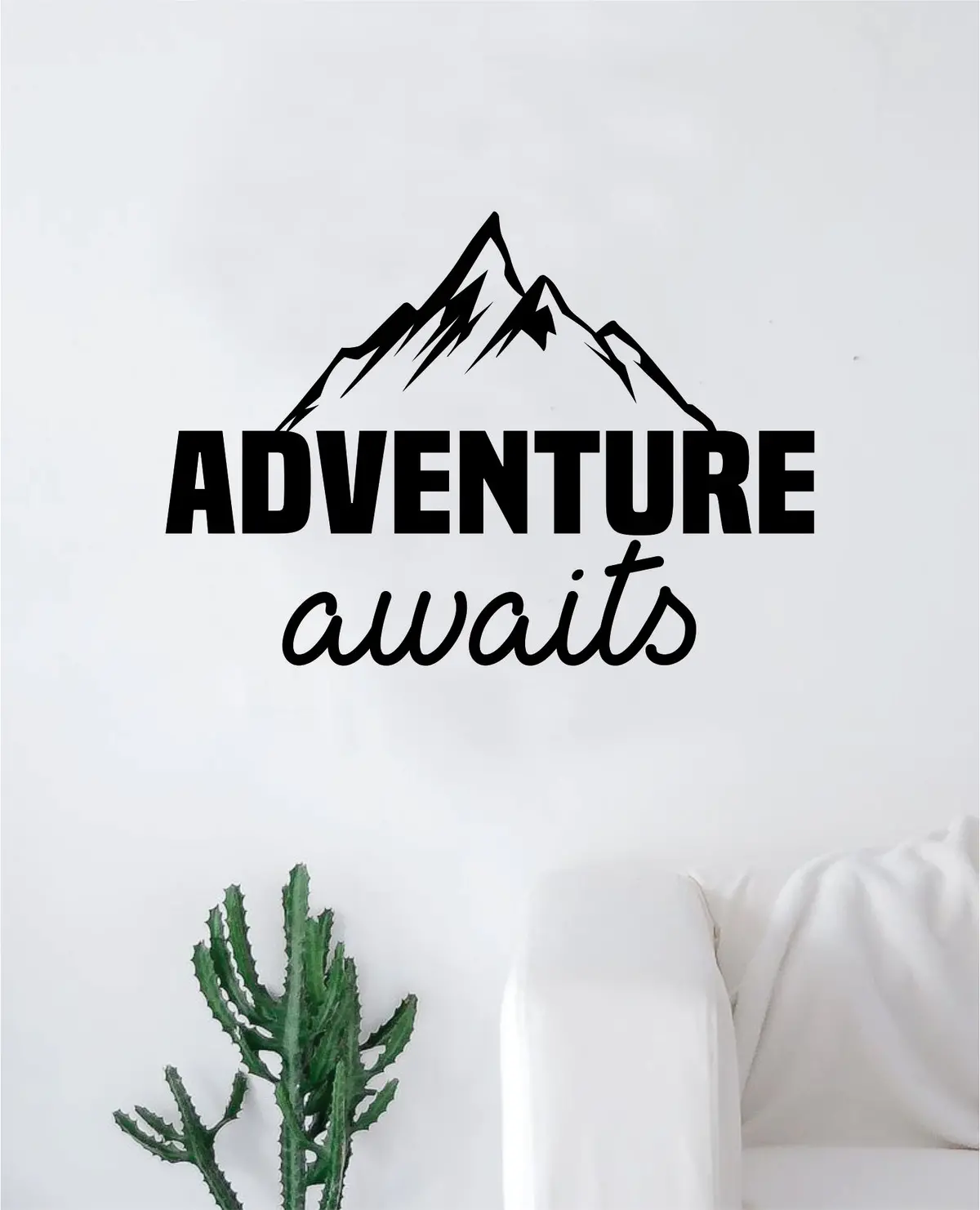 Adventure Awaits V13 Quote Wall Decal Sticker Home Decor Vinyl Art Bedroom Teen Inspirational Kids Travel Mountains 1