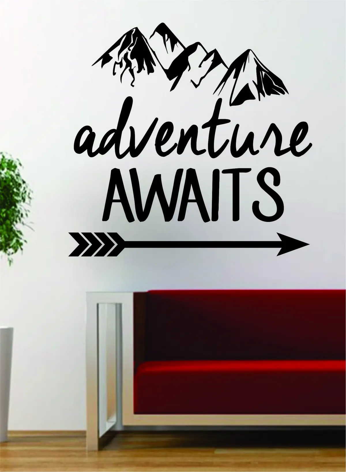 Adventure Awaits Version 2 Mountains Arrow Design Decal Sticker Wall Vinyl Art Decor Travel 1