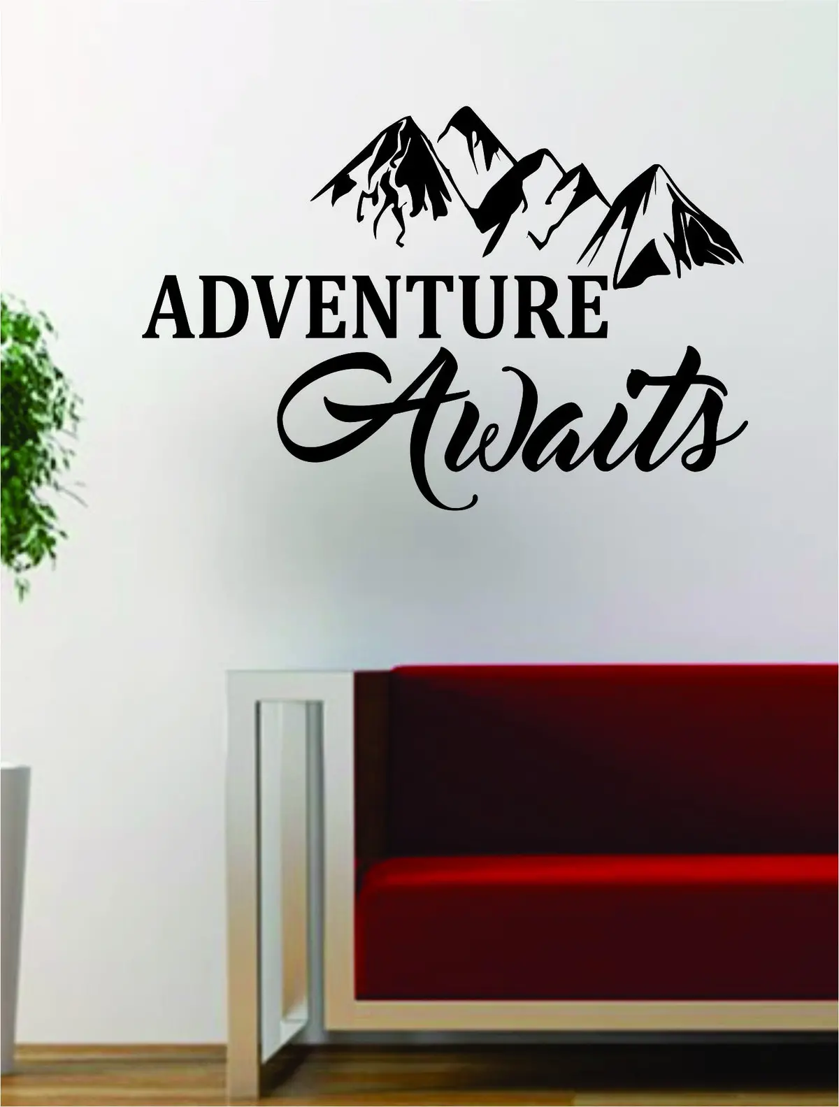 Adventure Awaits Version 3 Mountains Quote Travel Design Decal Sticker Wall Vinyl Art Decor Home 1
