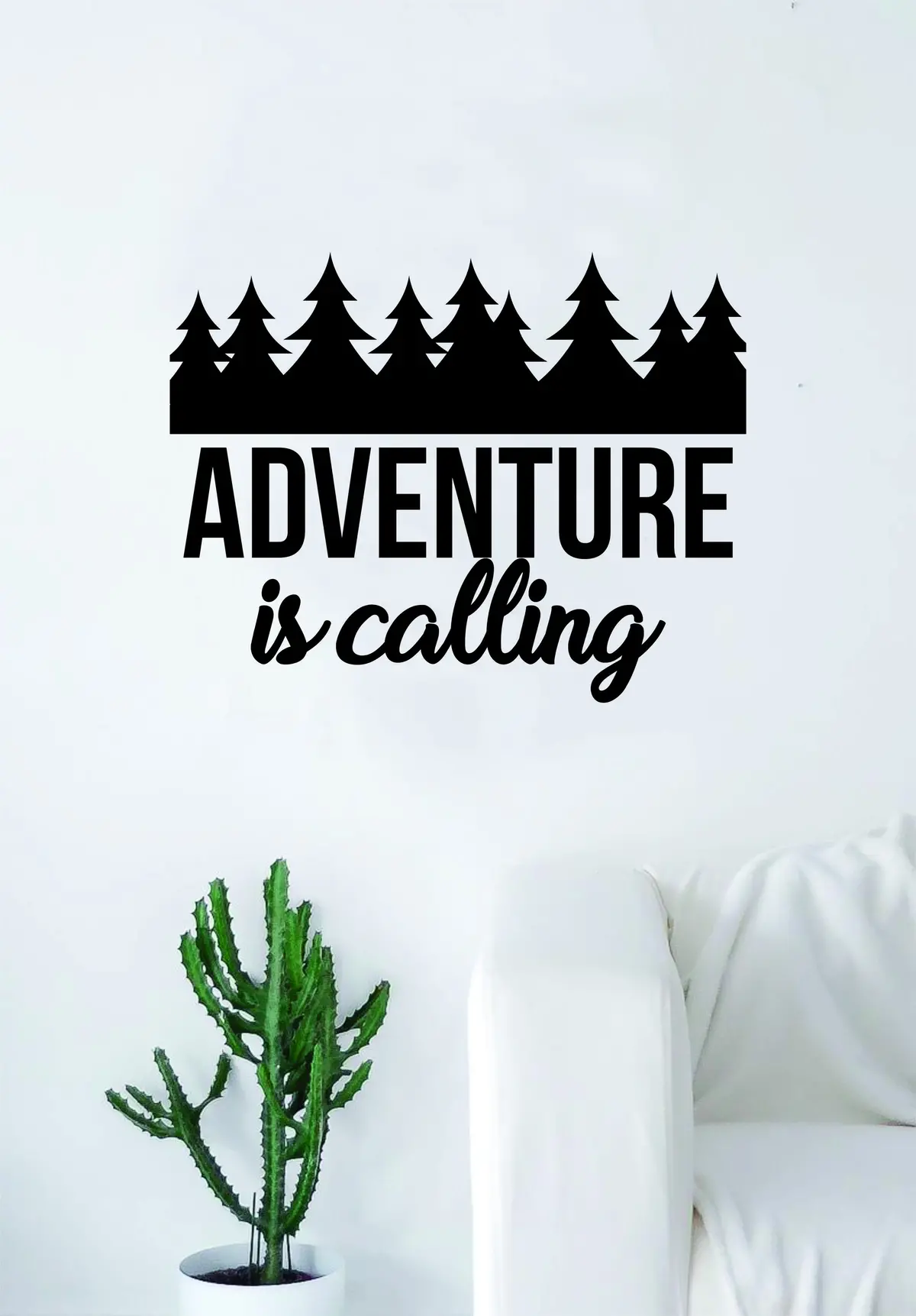 Adventure Is Calling V2 Quote Wall Decal Sticker Bedroom Living Room Art Vinyl Beautiful Inspirational Travel Trees Wanderlust 1