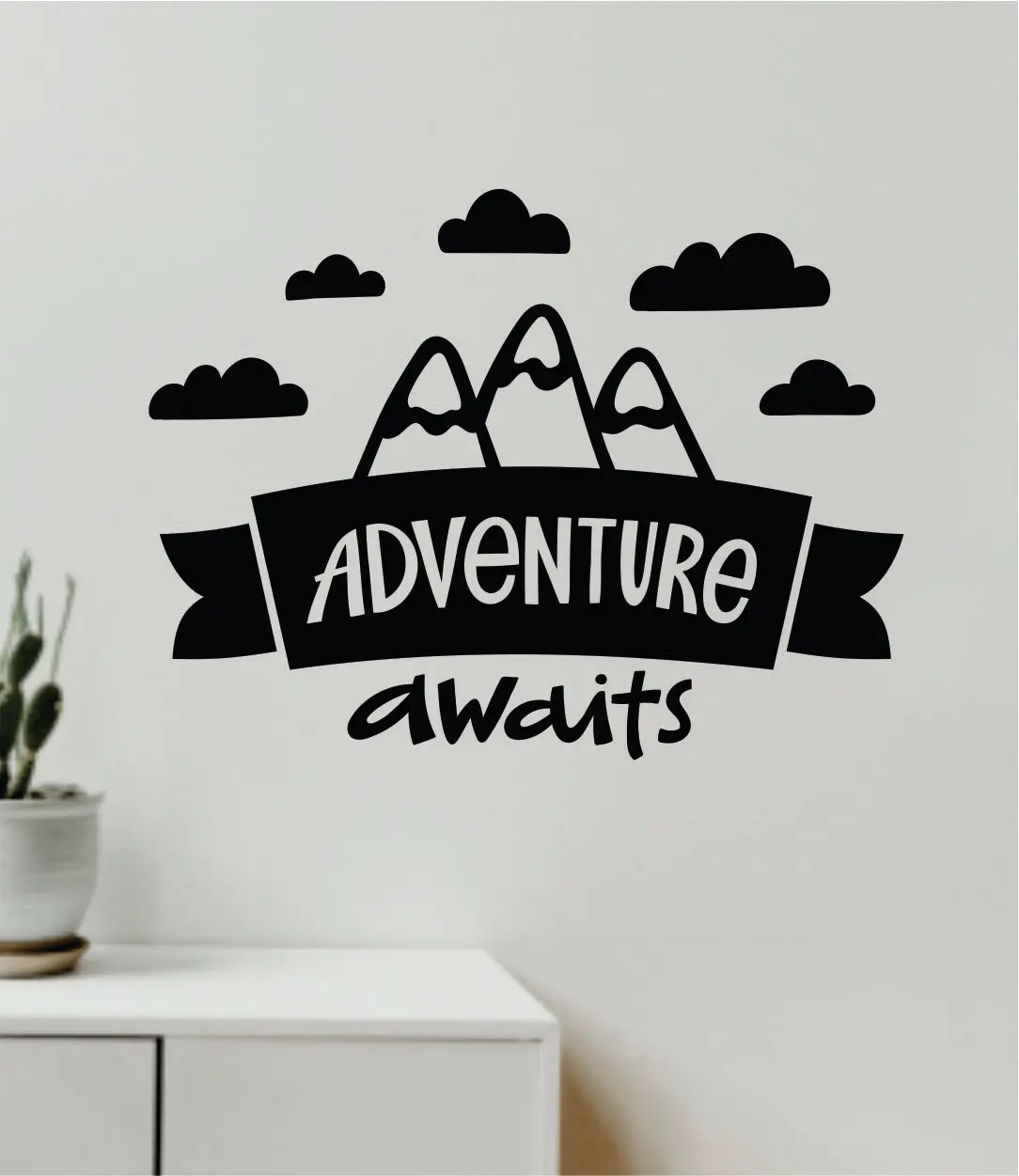 Adventure Awaits V17 Decal Sticker Quote Wall Vinyl Art Wall Bedroom Room Home Decor Inspirational Teen Baby Nursery Girls Playroom School Travel Hike Camp 1