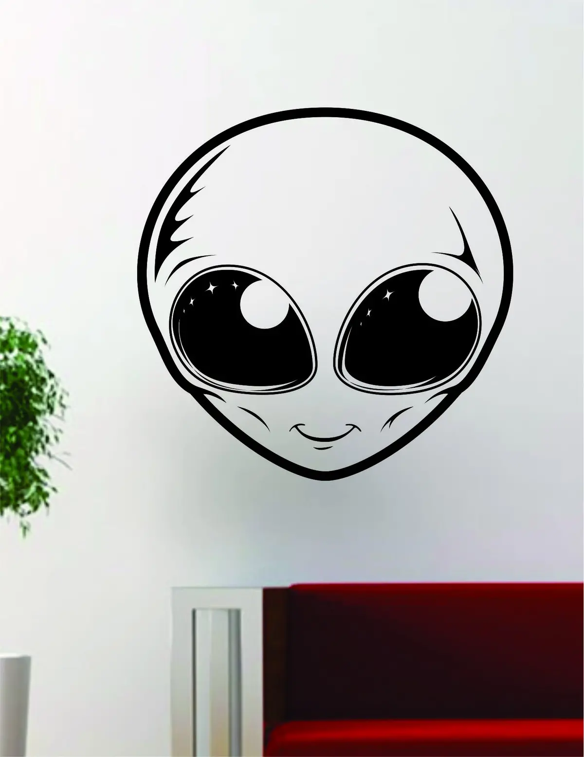 Alien Face Ufo Art Outer Space Decal Sticker Wall Vinyl Decor 1
