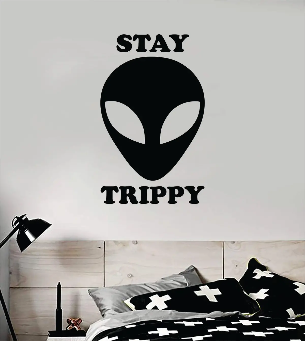 Alien Stay Trippy Wall Decal Home Decor Sticker Vinyl Art Home Bedroom Room Quote Space Martian Area 51 Mars Ufo Teen 1