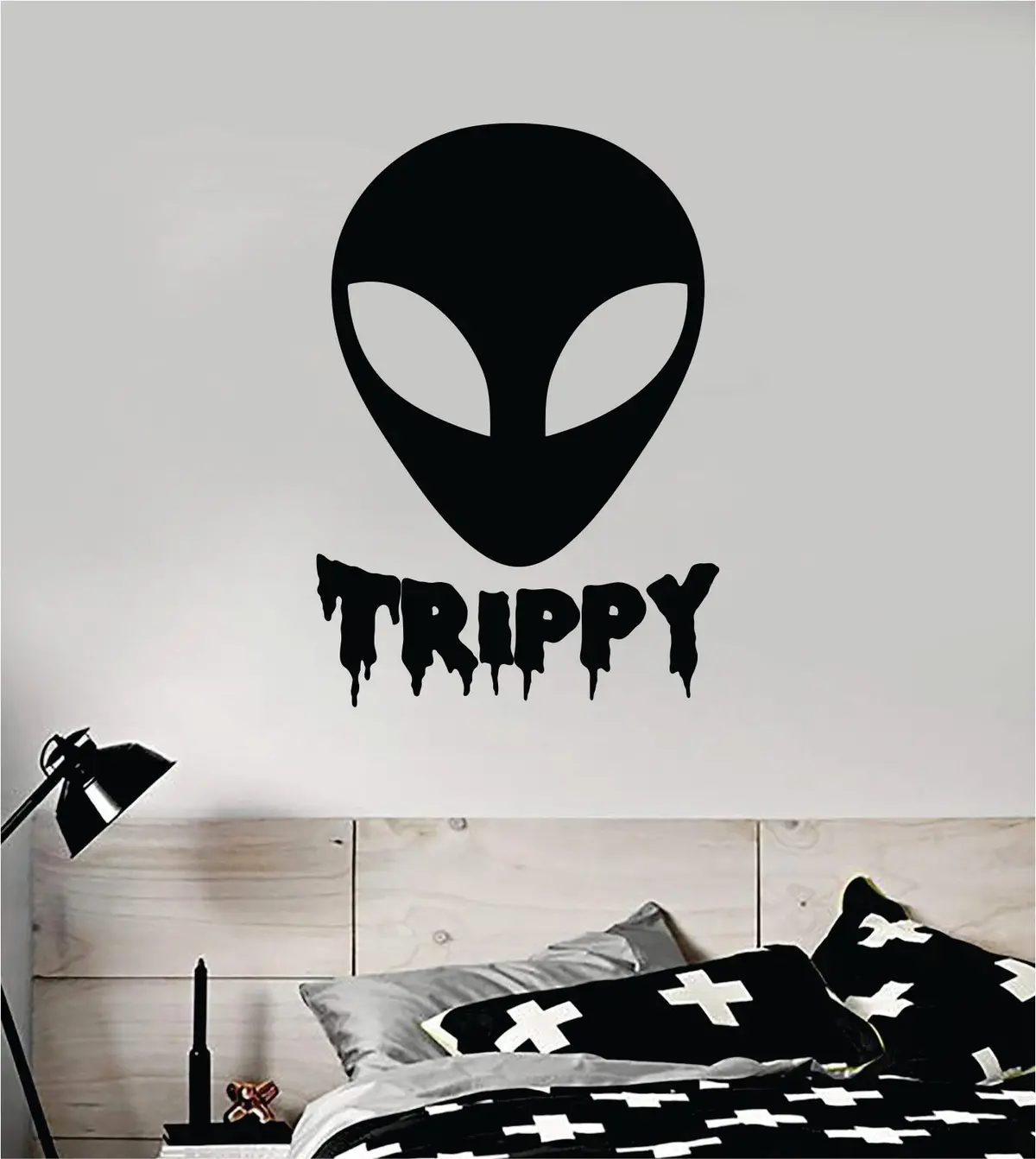 Alien Trippy Wall Decal Home Decor Sticker Vinyl Art Home Bedroom Room Quote Space Martian Area 51 Mars Ufo Teen 1