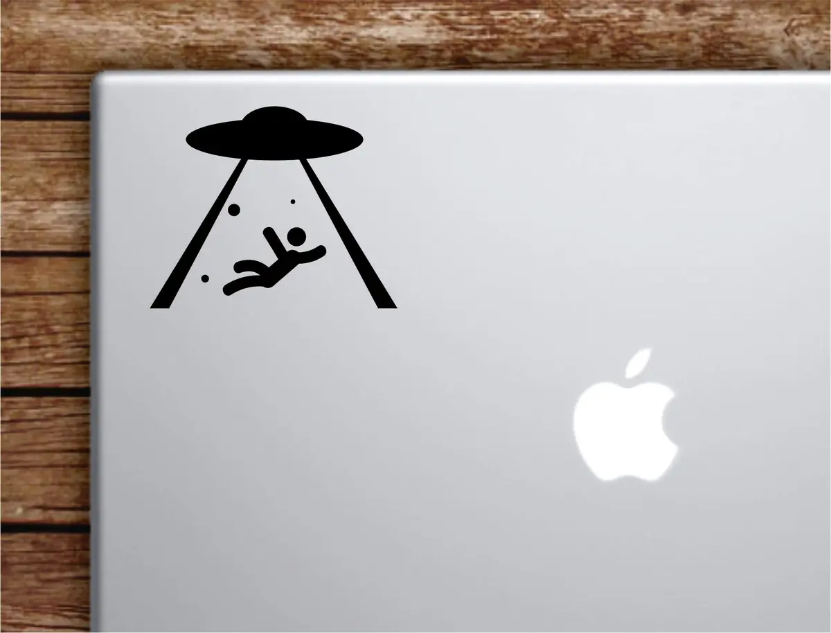 Alien Abduction Laptop Wall Decal Sticker Vinyl Art Quote Macbook Apple Decor Car Window Truck Teen Inspirational Girls Ufo Space 1