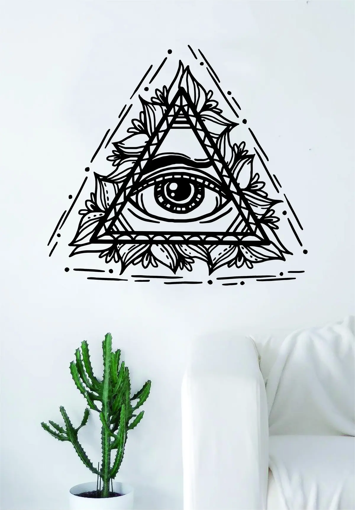 All Seeing Eye V2 Wall Decal Sticker Room Art Vinyl Home House Decor Illuminati Beautiful Boho Nature Flowers 1