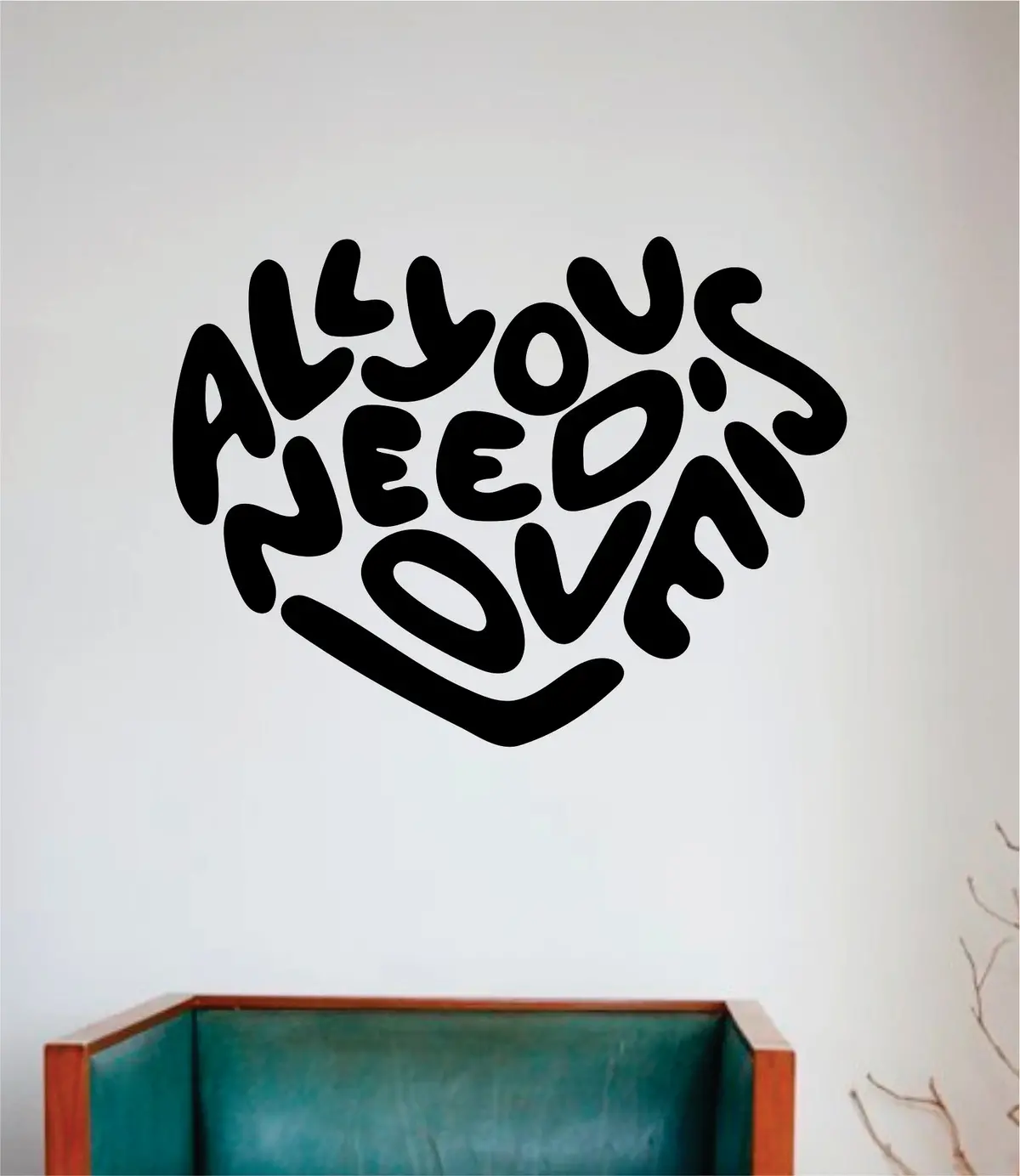 All You Need Is Love Heart Wall Decal Sticker Vinyl Art Bedroom Room Home Decor Inspirational Motivational School Teen Baby Nursery Music The Beatles 1