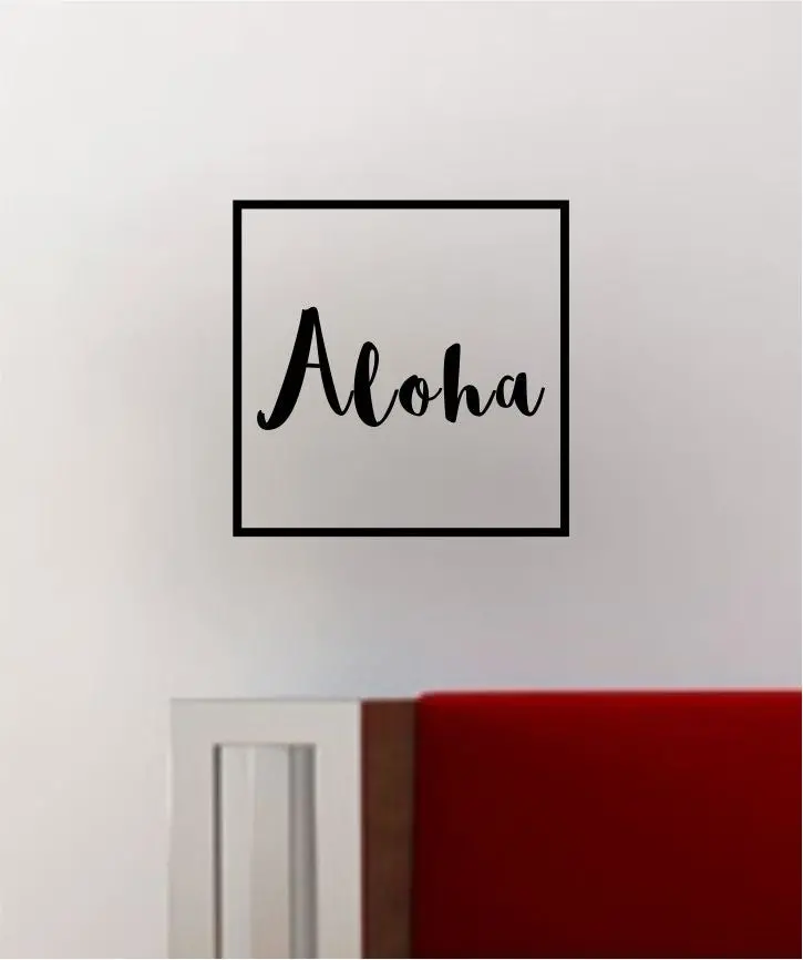 Aloha Square Ss Decal Sticker Wall Vinyl Art Wall Room Decor Decoration Tropical Hawaiian Hawaii 1