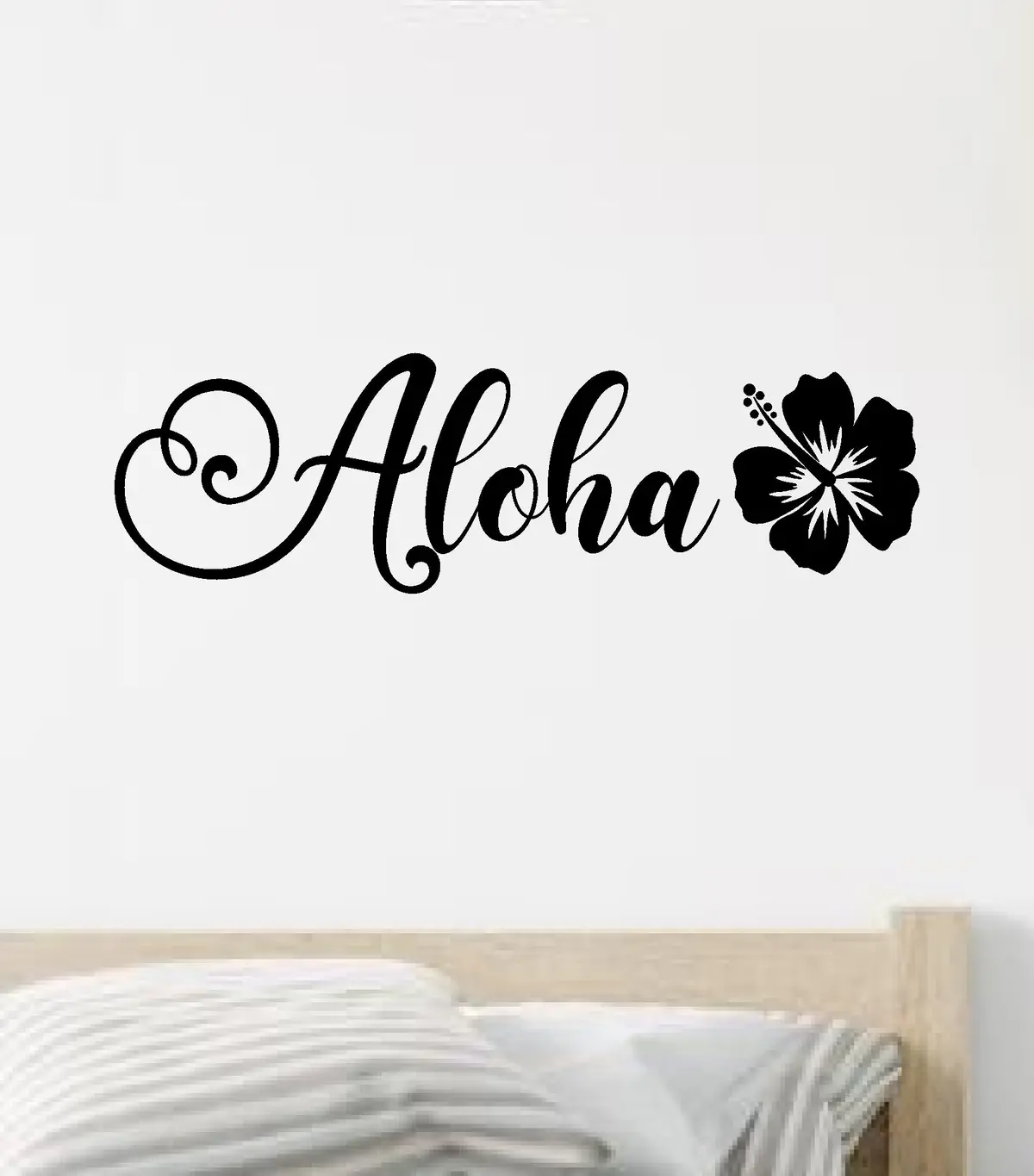 Aloha Hibiscus Flower Wall Decal Sticker Vinyl Art Home Decor Bedroom Sports Quote Boy Girl Teen Baby Nursery Surf Ocean Beach Good Vibes Men Dad Tropical Vibes 1
