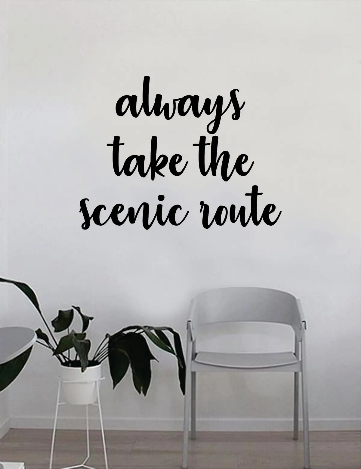 Always Take The Scenic Route Wall Decal Quote Home Room Decor Decoration Art Vinyl Sticker Inspirational Motivational Adventure Teen Travel Wanderlust 1