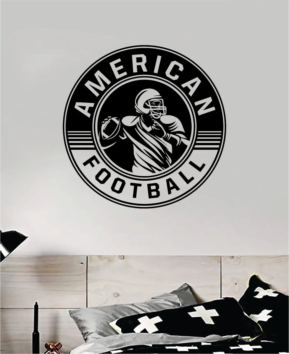 American Football Wall Decal Sticker Vinyl Art Bedroom Room Home Decor Quote Ball Kids Teen Baby Boy Girl Nursery School Fitness Inspirational Touchdown 1