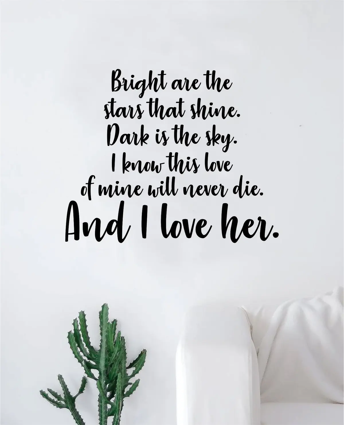 And I Love Her V2 The Beatles Wall Decal Sticker Vinyl Art Bedroom Living Room Decor Decoration Teen Quote Inspirational Cute Music John Lennon Paul Mccartney Lyrics 1