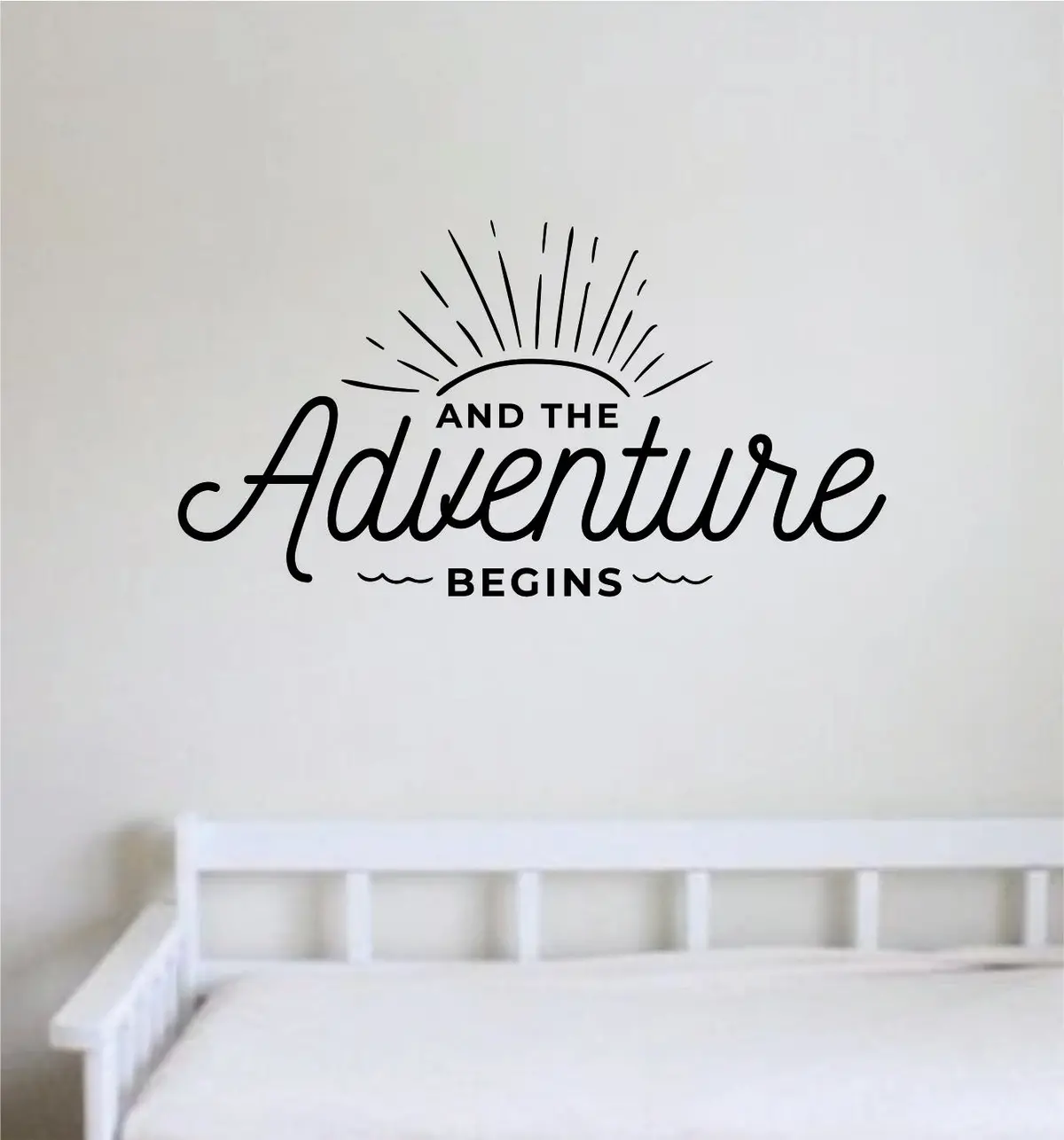And The Adventure Begins Wall Decal Home Decor Bedroom Vinyl Sticker Quote Baby Teen Nursery Girl School Travel 1