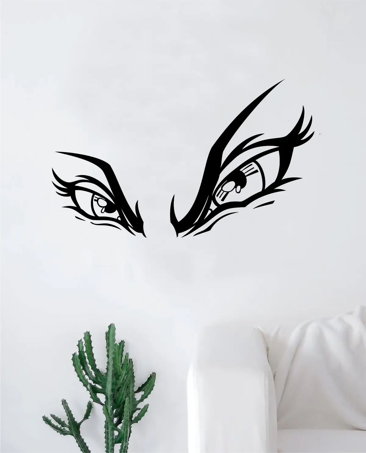 Angry Eyes Decal Sticker Room Bedroom Wall Vinyl Art Decor Girl Boy Teen Mad 1