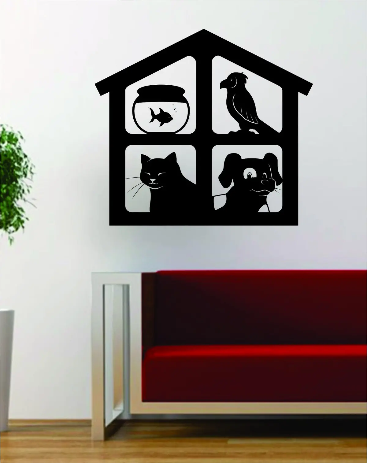 Animal House Cat Dog Fish Bird Design Decal Sticker Wall Vinyl Art Decor Home 1