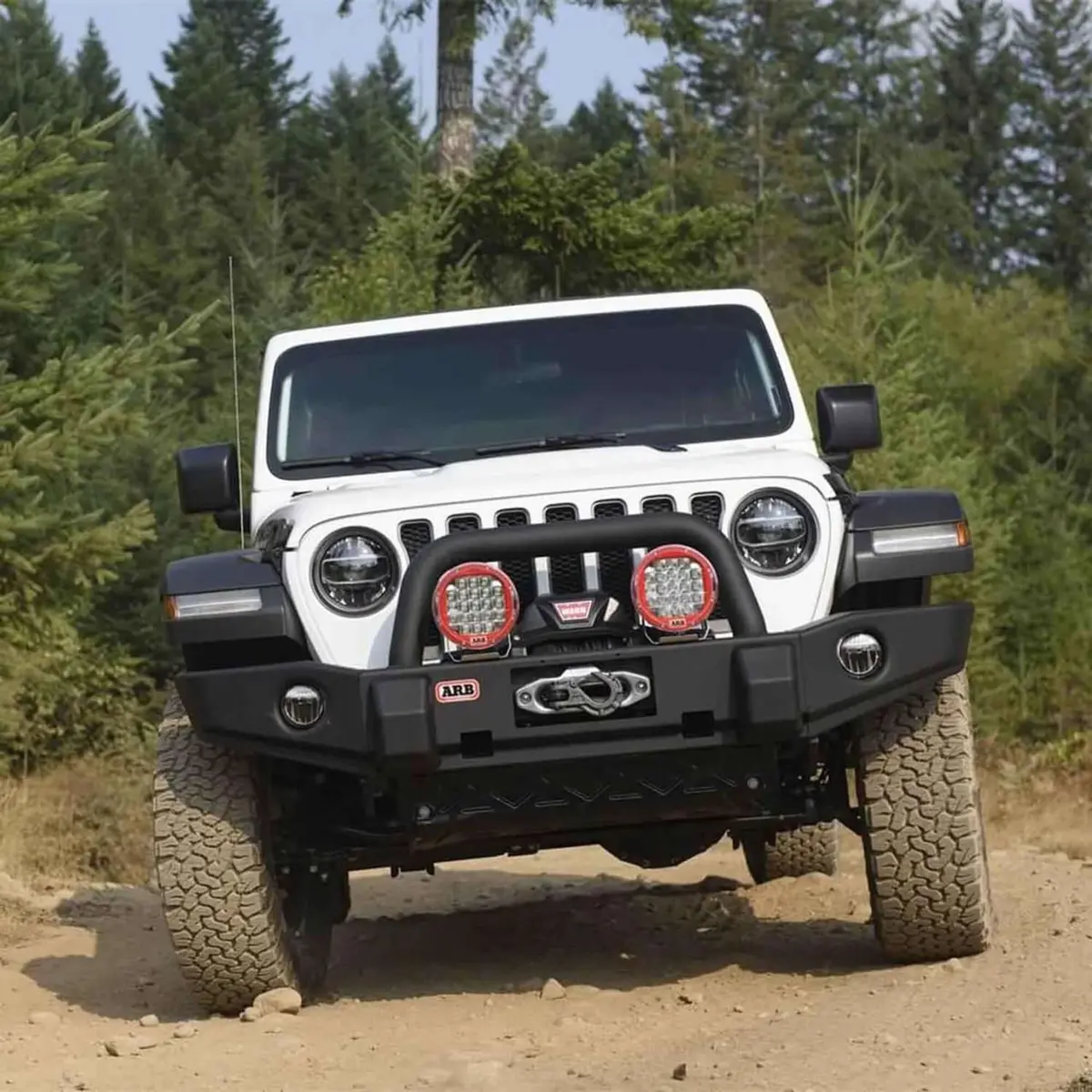 Arb Stubby Bar Front Bumper For Suv – Fits 2018-2025 Jeep Wrangler Jl / 2020-2025 Gladiator Jt – Black Steel, With Grille Guard, Winch & D-Ring Mounts (1Pc) 1