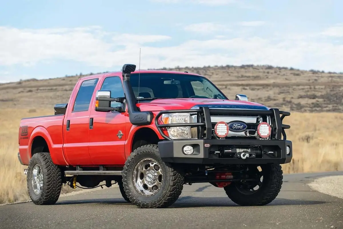 Arb Deluxe Modular Bar Front Bumper For Truck – Fits 2011-2016 Ford F-250 / F-350 / F-450 Super Duty – Black Steel, With Grille Guard & Winch Mount (1Pc) 1