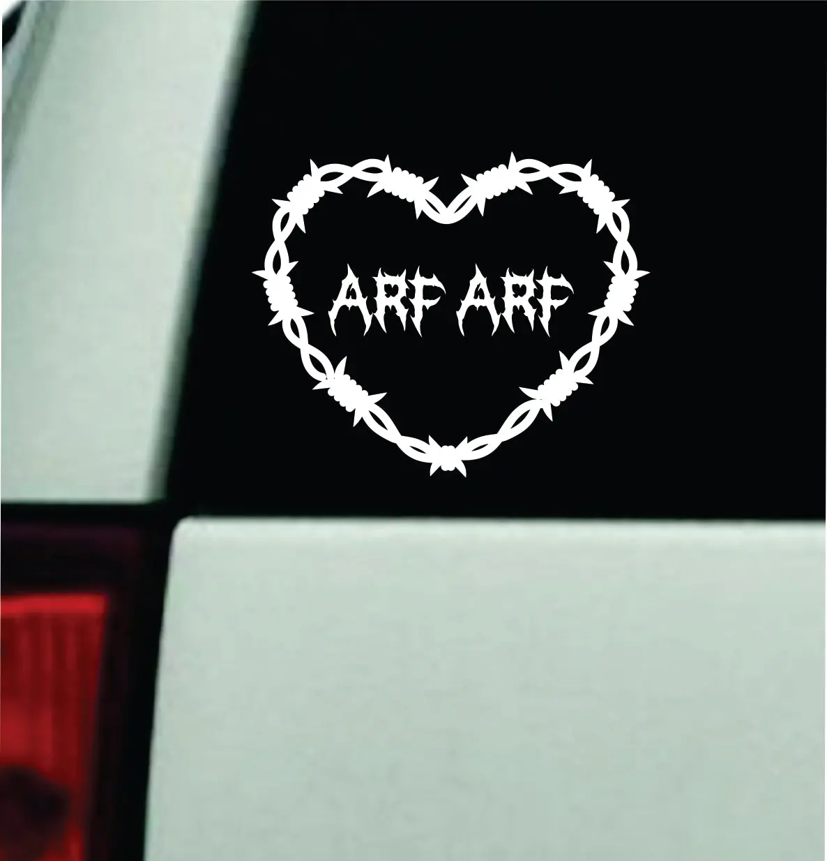 Arf Arf Barb Wire Heart Car Decal Bumper Sticker Truck Mirror Window Windshield Girls Emo Goth Blegh Hardcore Metal 1