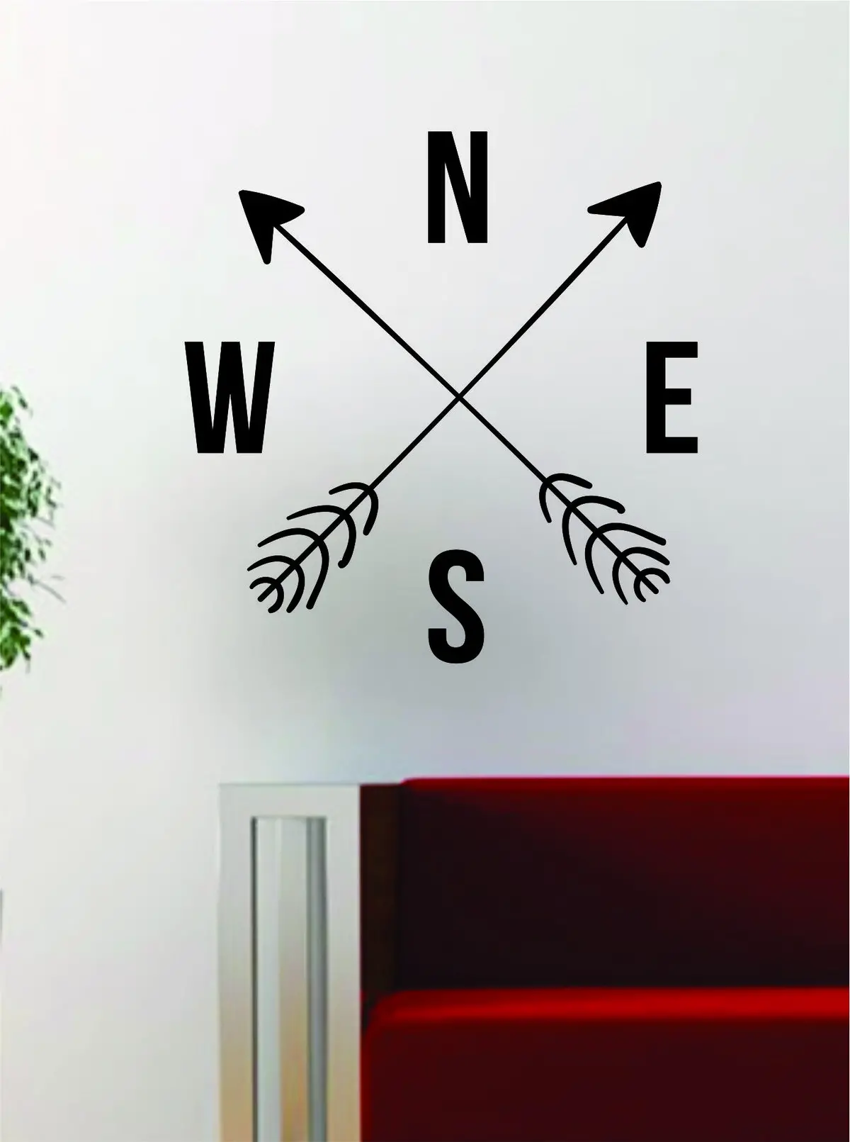 Arrows Compass Decal Sticker Wall Vinyl Art Decor Home Wanderlust Adventure Travel 1
