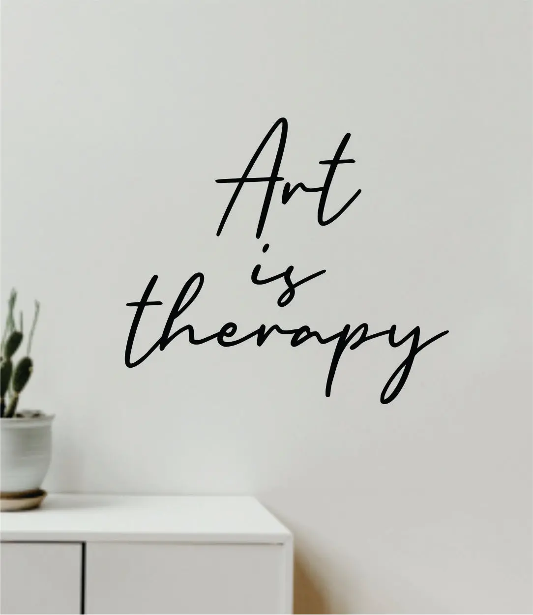 Art Is Therapy Quote Wall Decal Sticker Vinyl Art Decor Bedroom Room Boy Girl Inspirational Motivational School Nursery Good Vibes 1
