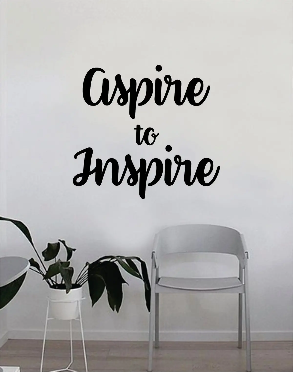 Aspire To Inspire Quote Wall Decal Sticker Bedroom Home Room Art Vinyl Inspirational Motivational Teen Decor Decoration 1