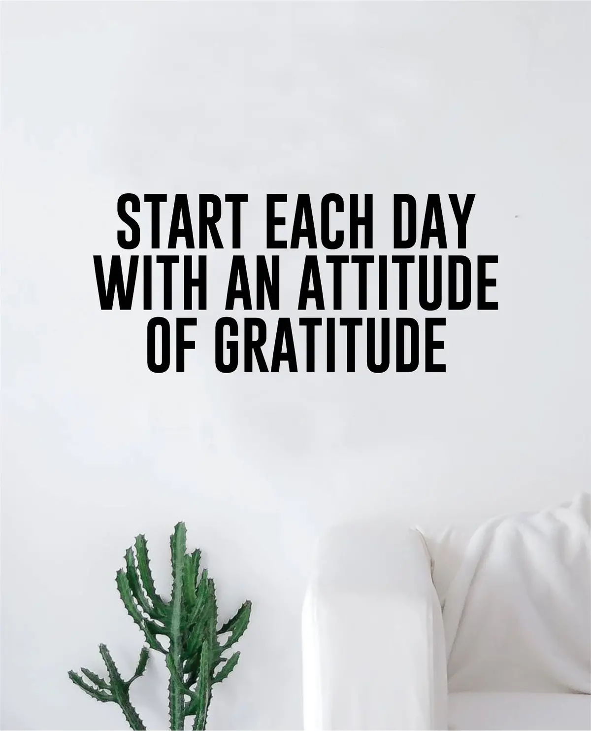 Attitude Of Gratitude Quote Wall Decal Sticker Bedroom Home Room Art Vinyl Inspirational Teen Family Kids Nursery Good Vibes 1
