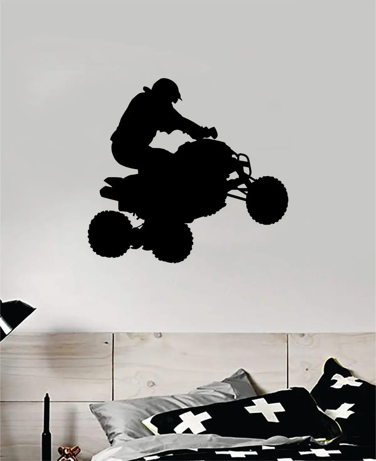 Atv Quad 4 Wheeler Sports Decal Sticker Bedroom Room Wall Vinyl Art Home Decor Teen Sports Moto X Rider Biker Race Dirtbike 1