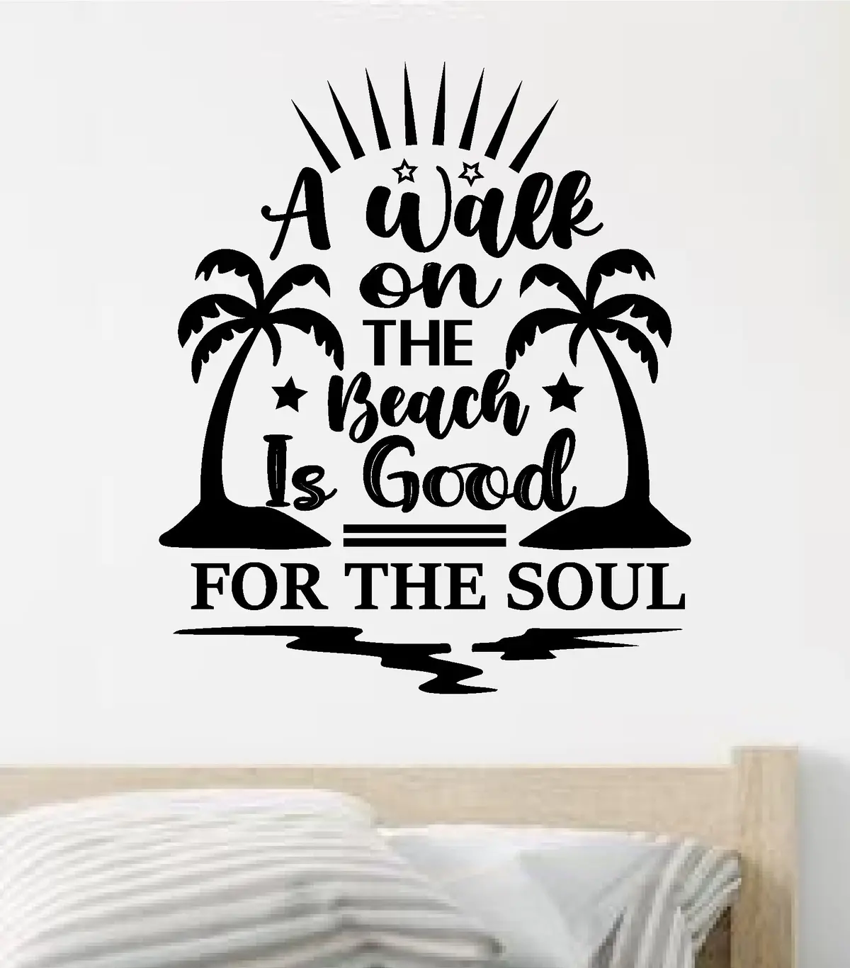 A Walk On The Beach Wall Decal Sticker Vinyl Art Home Decor Bedroom Sports Quote Boy Girl Teen Baby Nursery Surf Ocean Beach Good Vibes Men Dad Tropical Vibes 1