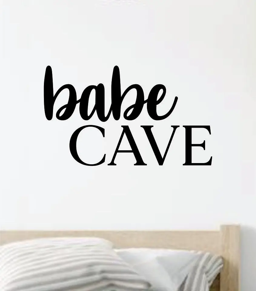 Babe Cave V2 Quote Wall Decal Sticker Vinyl Art Decor Bedroom Room Boy Girls Inspirational Beauty Makeup Lashes Brows Daughter 1