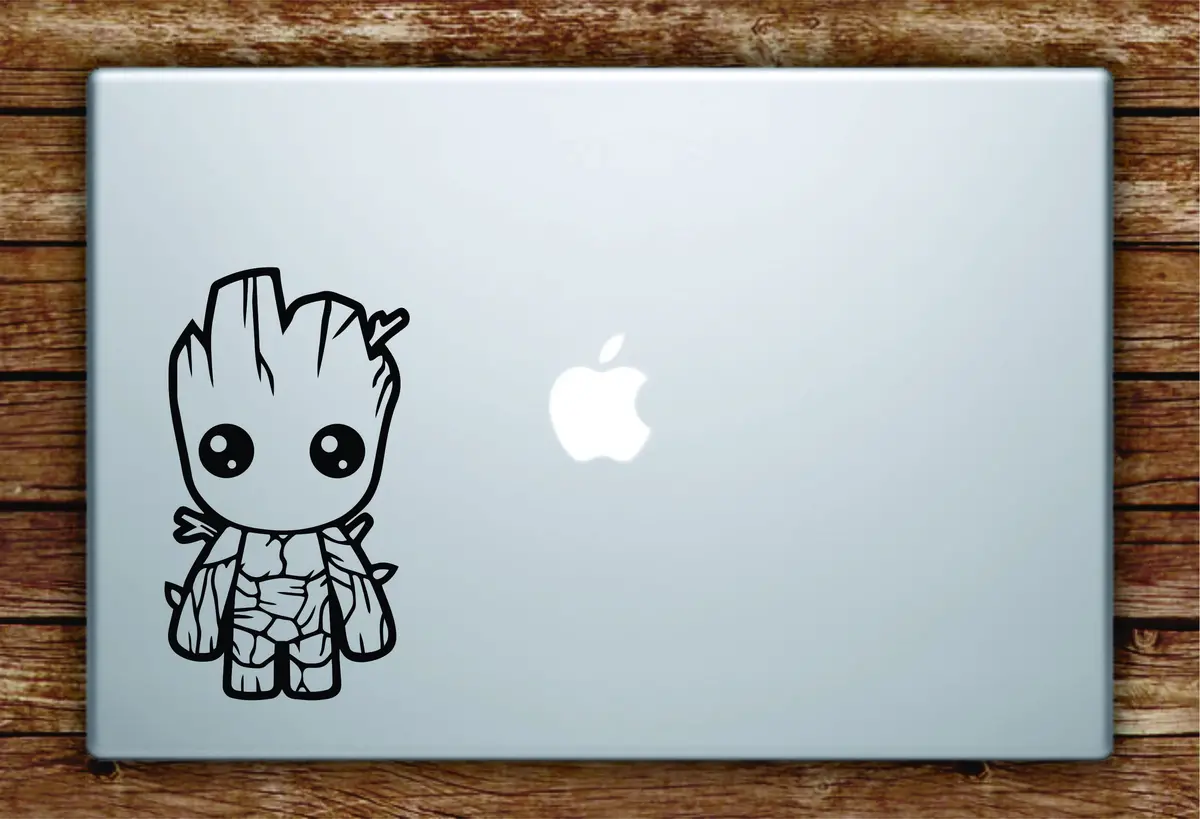Baby Groot Laptop Apple Macbook Quote Wall Decal Sticker Art Vinyl Movies Guardians Of The Galaxy Cute 1