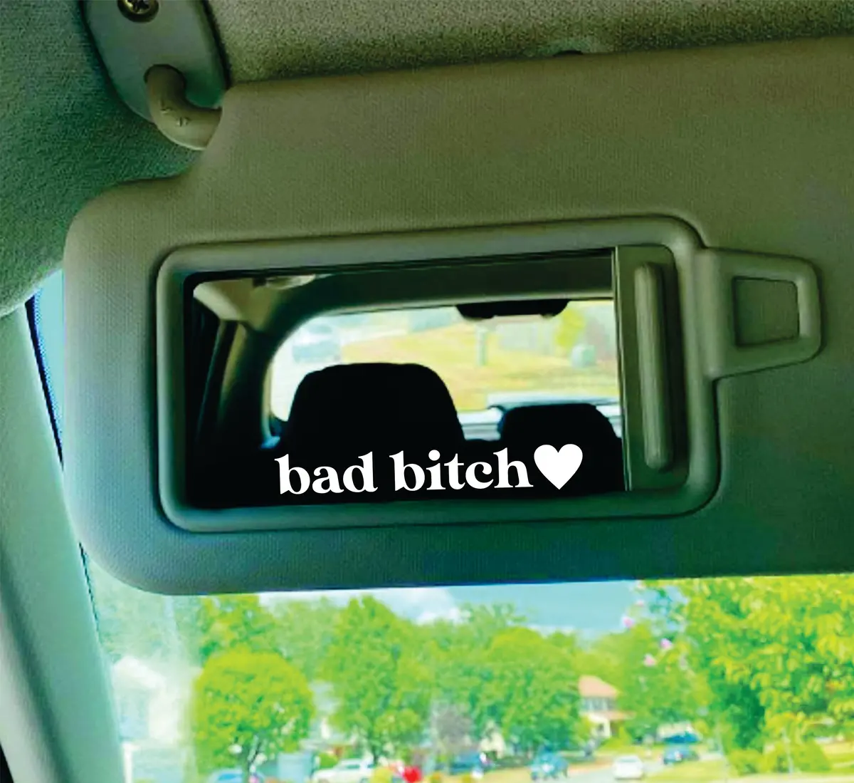 Bad B Heart Wall Decal Car Truck Window Windshield Jdm Sticker Vinyl Lettering Quote Girls Funny Mom Beauty Make Up Selfie Mirror Visor 1