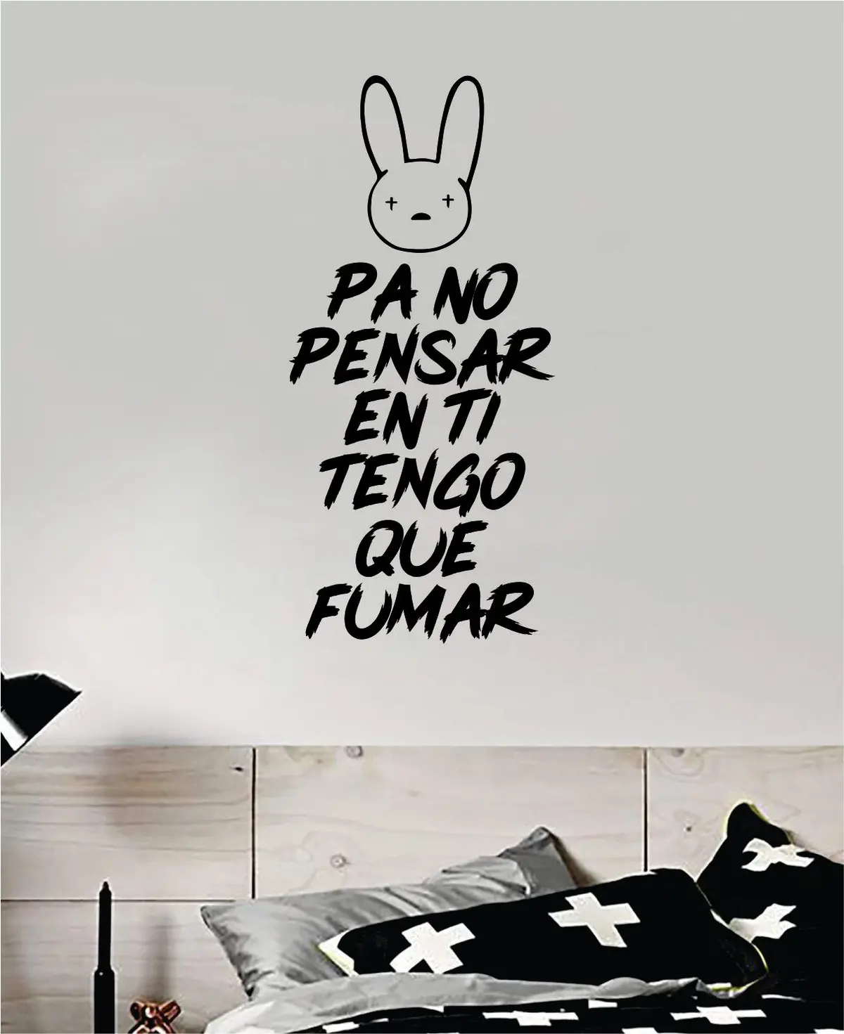 Bad Bunny Pa No Pensar En Ti Tengo Que Fumar Yhlqmdlg Wall Decal Home Decor Sticker Vinyl Bedroom Room Quote Spanish Music Reggaeton Girls Funny Teen Lyrics 1