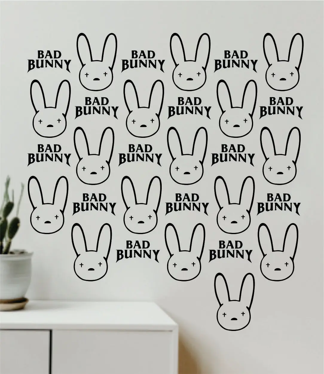 Bad Bunny Pattern Yhlqmdlg Wall Decal Home Decor Sticker Vinyl Bedroom Room Quote Spanish Music Reggaeton Girls Funny Teen Lyrics 1