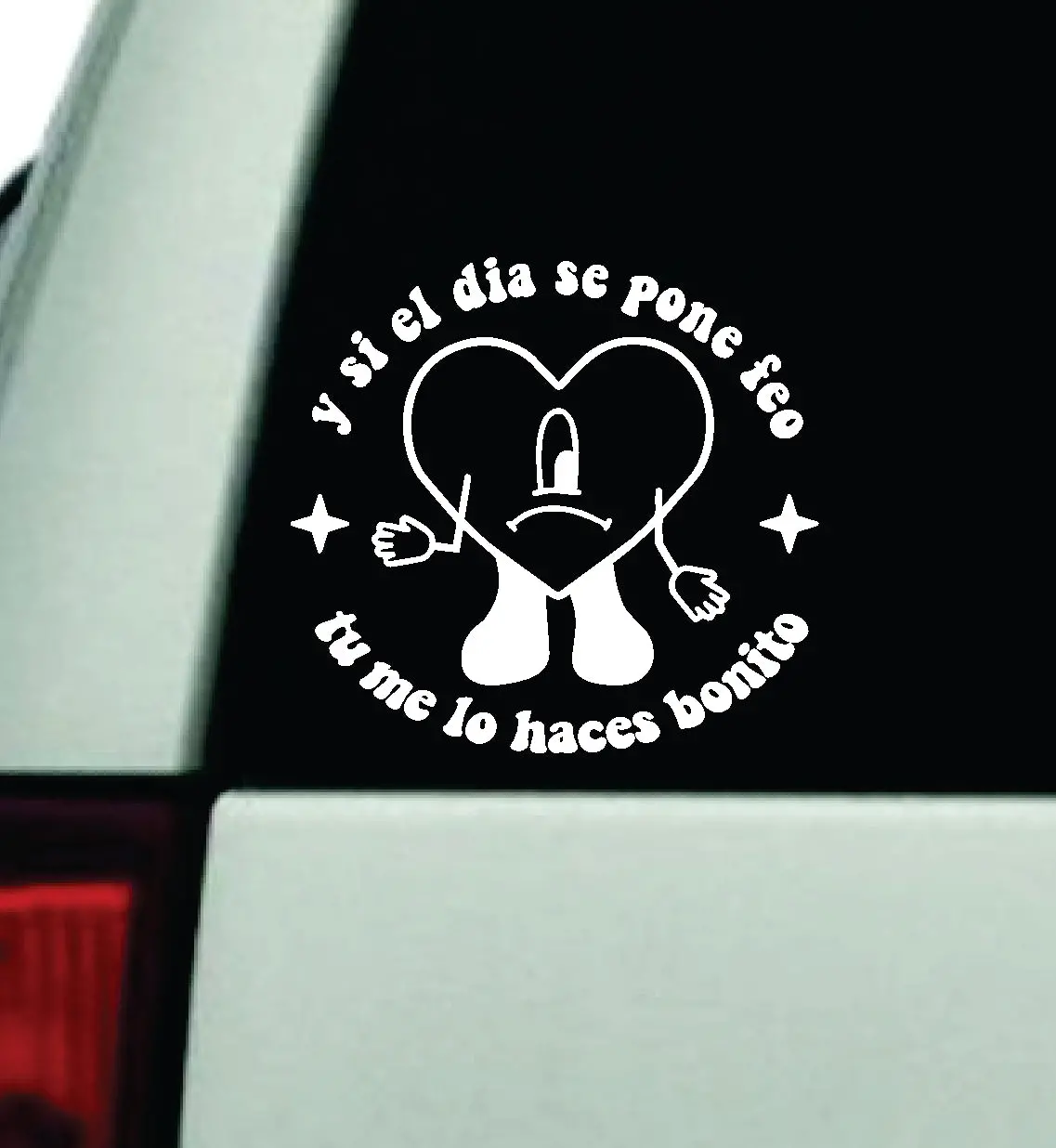 Bad Bunny Heart Tu Me Lo Haces Bonito Car Decal Truck Window Windshield Jdm Sticker Vinyl Lettering Quote Music Lyrics Boy Girls Latina Spanish Reggaeton Rap Yhlqmdlg Un Verano Sin Ti 1