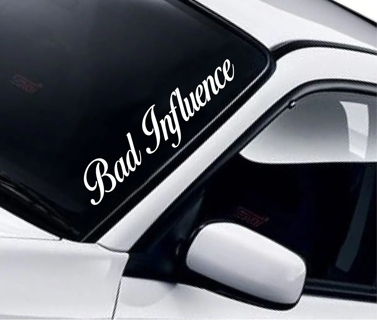 Bad Influence Wall Decal Car Truck Window Windshield Jdm Sticker Vinyl Lettering Quote Drift Men Auto Funny Sadboyz Racing Men Broken Heart Club 1