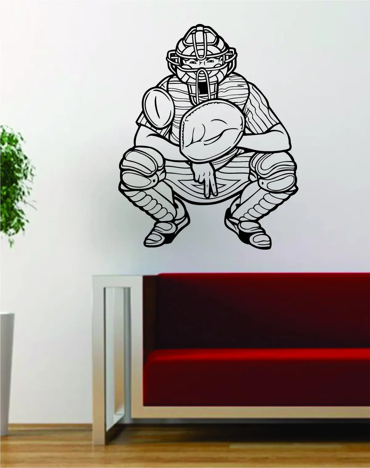 Baseball Catcher Sports Design Decal Sticker Wall Vinyl Art Decor Home 1