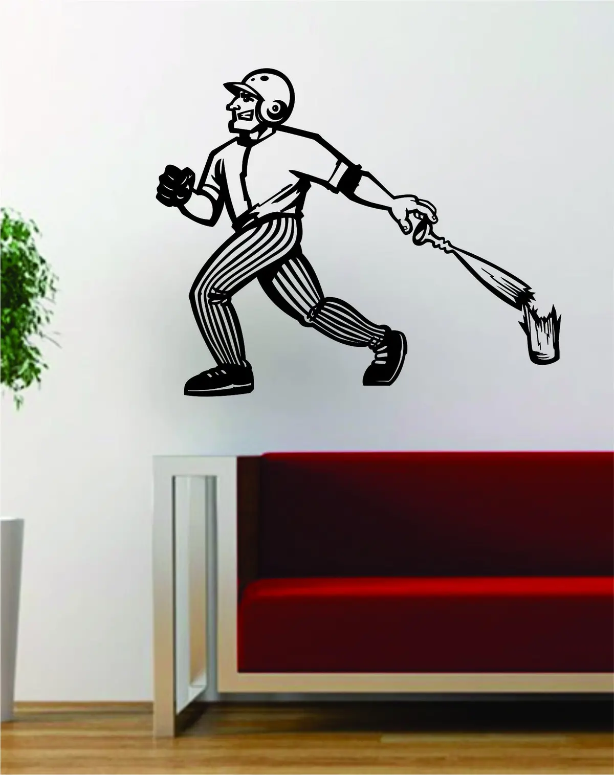 Baseball Home Run Broken Bat Sports Design Decal Sticker Wall Vinyl Art Decor Home 1