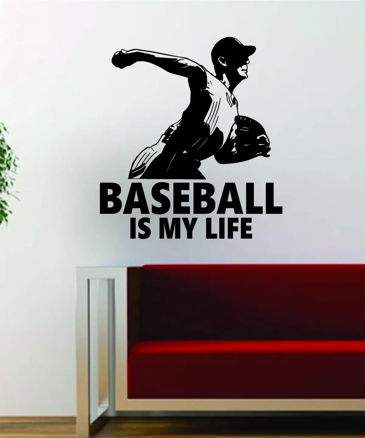 Baseball Is My Life V2 Pitcher Decal Wall Vinyl Art Sticker Sports Decor Room Mlb 1