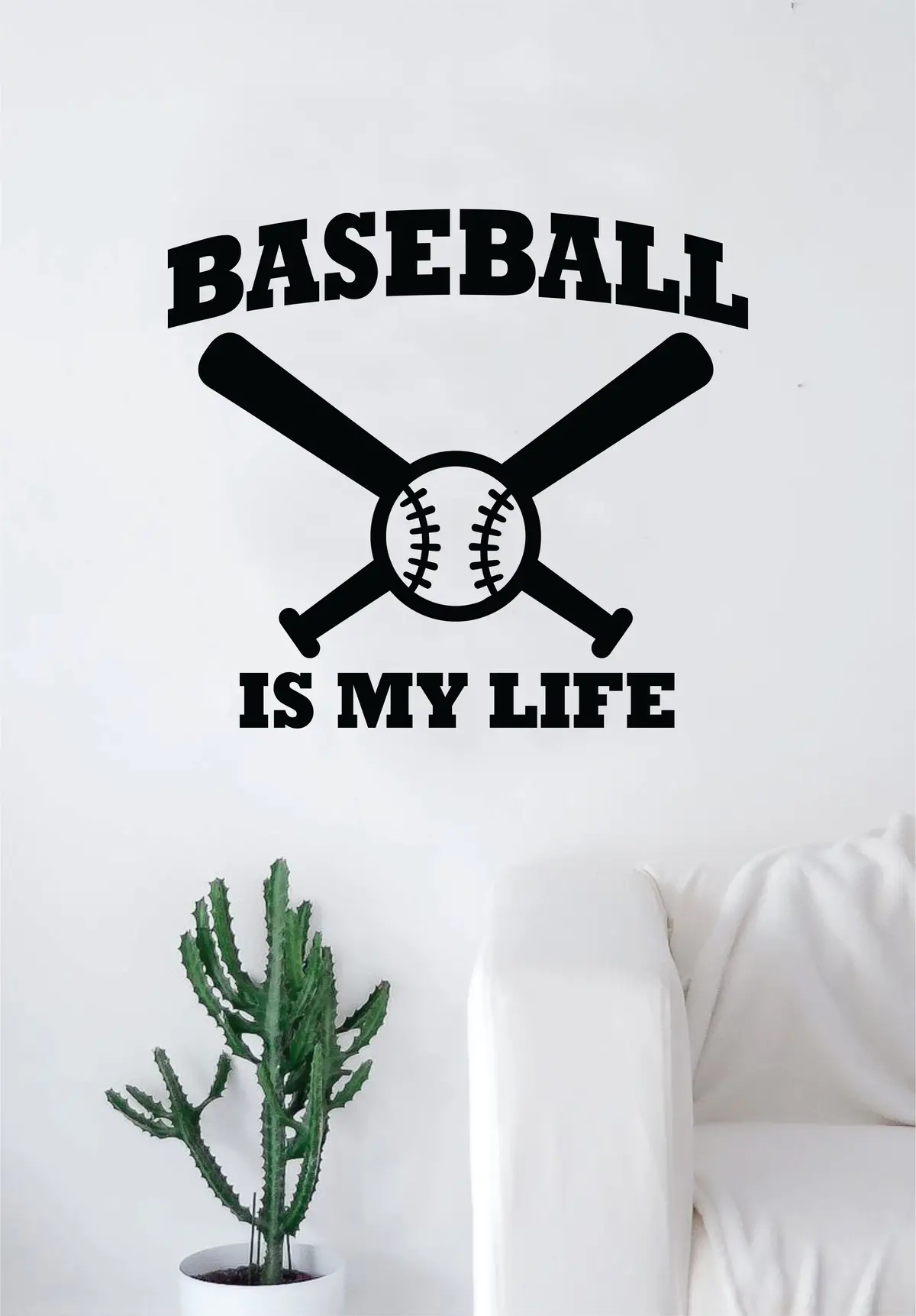 Baseball Is My Life V5 Quote Wall Decal Sticker Bedroom Living Room Art Vinyl Sports Ball Nursery Teen Kids Mlb 1