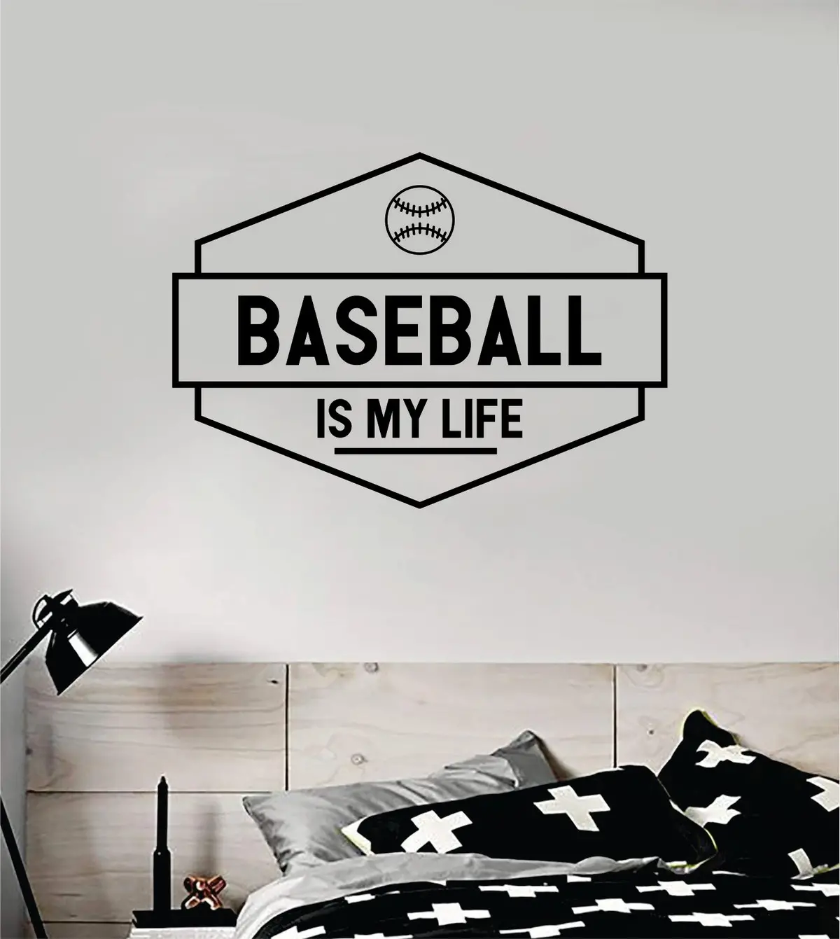 Baseball Is My Life V5 Quote Decal Sticker Wall Vinyl Art Home Decor Inspirational Sports Teen Ball Pitcher Homerun Kids 1