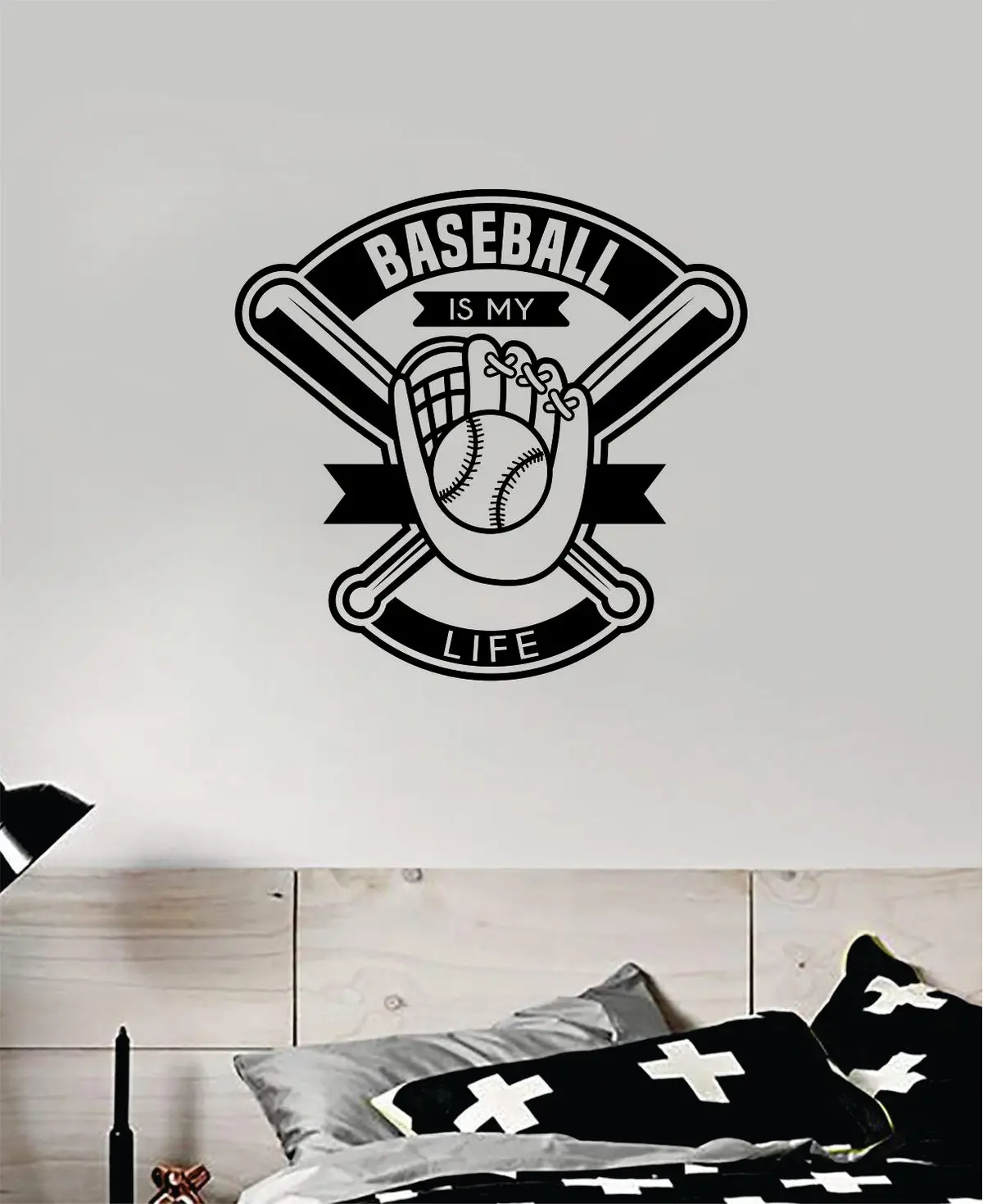 Baseball Is My Life V6 Quote Decal Sticker Wall Vinyl Art Home Decor Inspirational Sports Teen Ball Pitcher Homerun Bat Glove 1