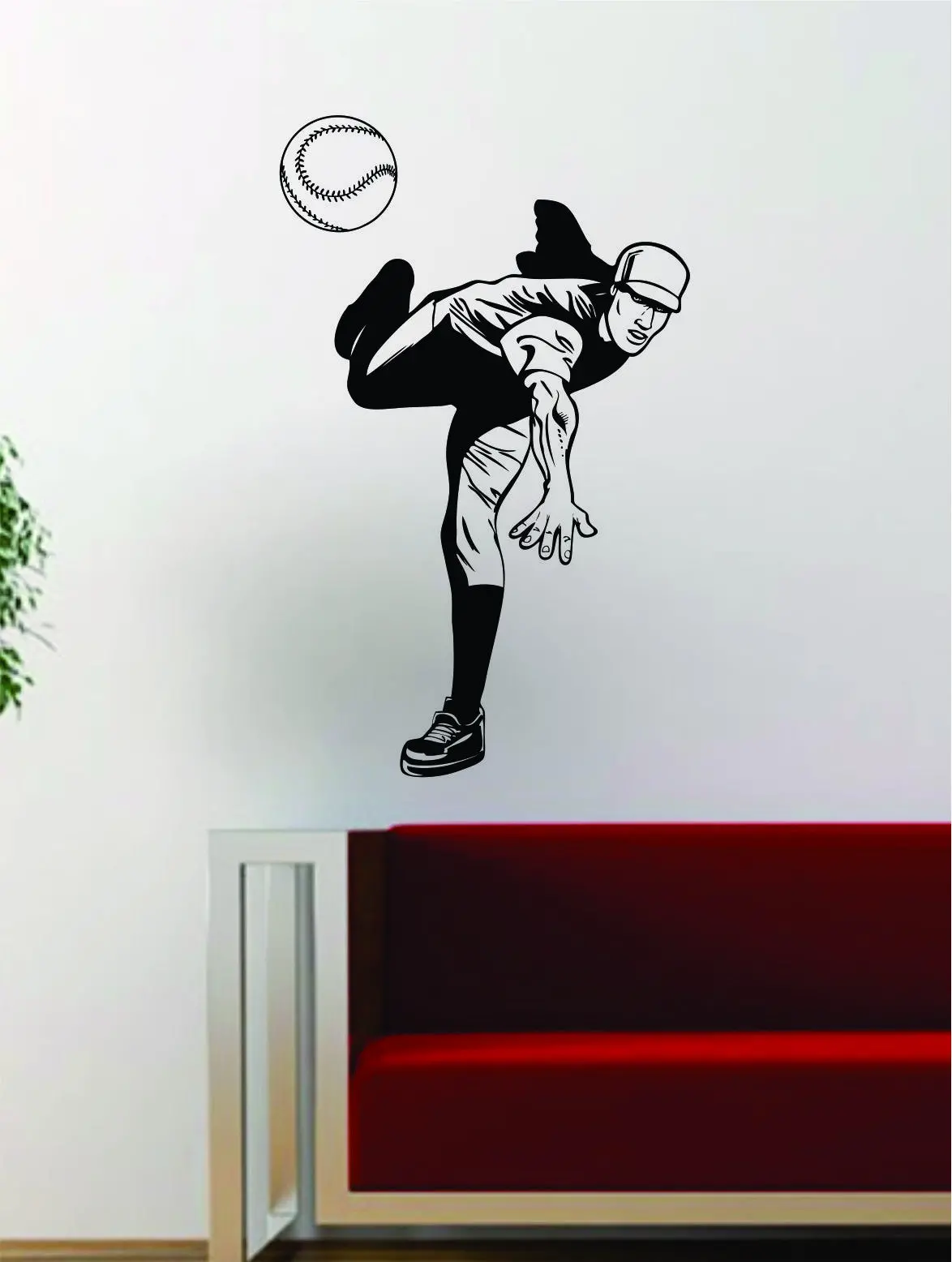 Baseball Player V5 Pitcher Home Run Decal Wall Vinyl Art Sticker Sports Decor Room Mlb 1