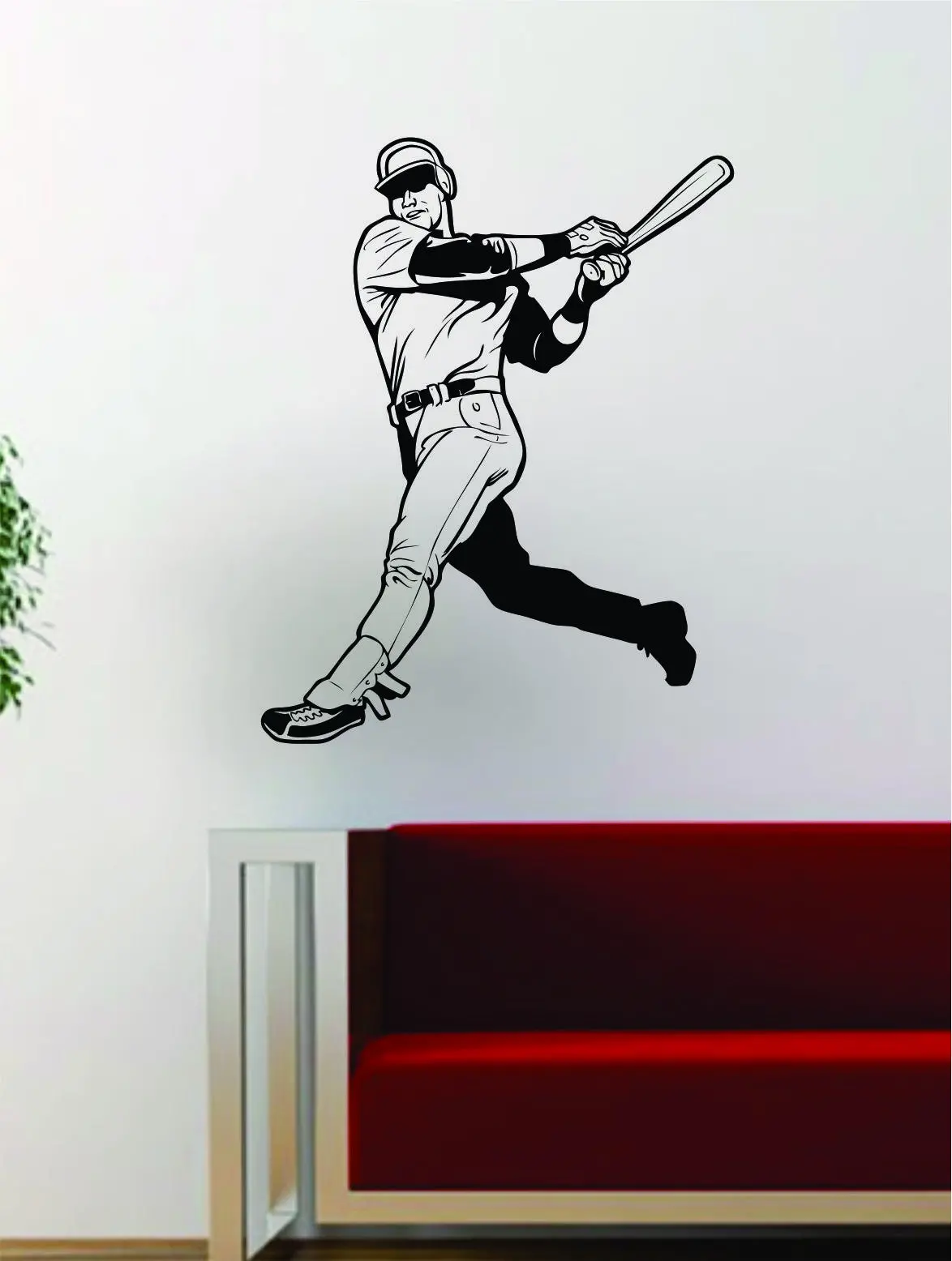 Baseball Player V6 Batter Home Run Decal Wall Vinyl Art Sticker Sports Decor Room Mlb 1